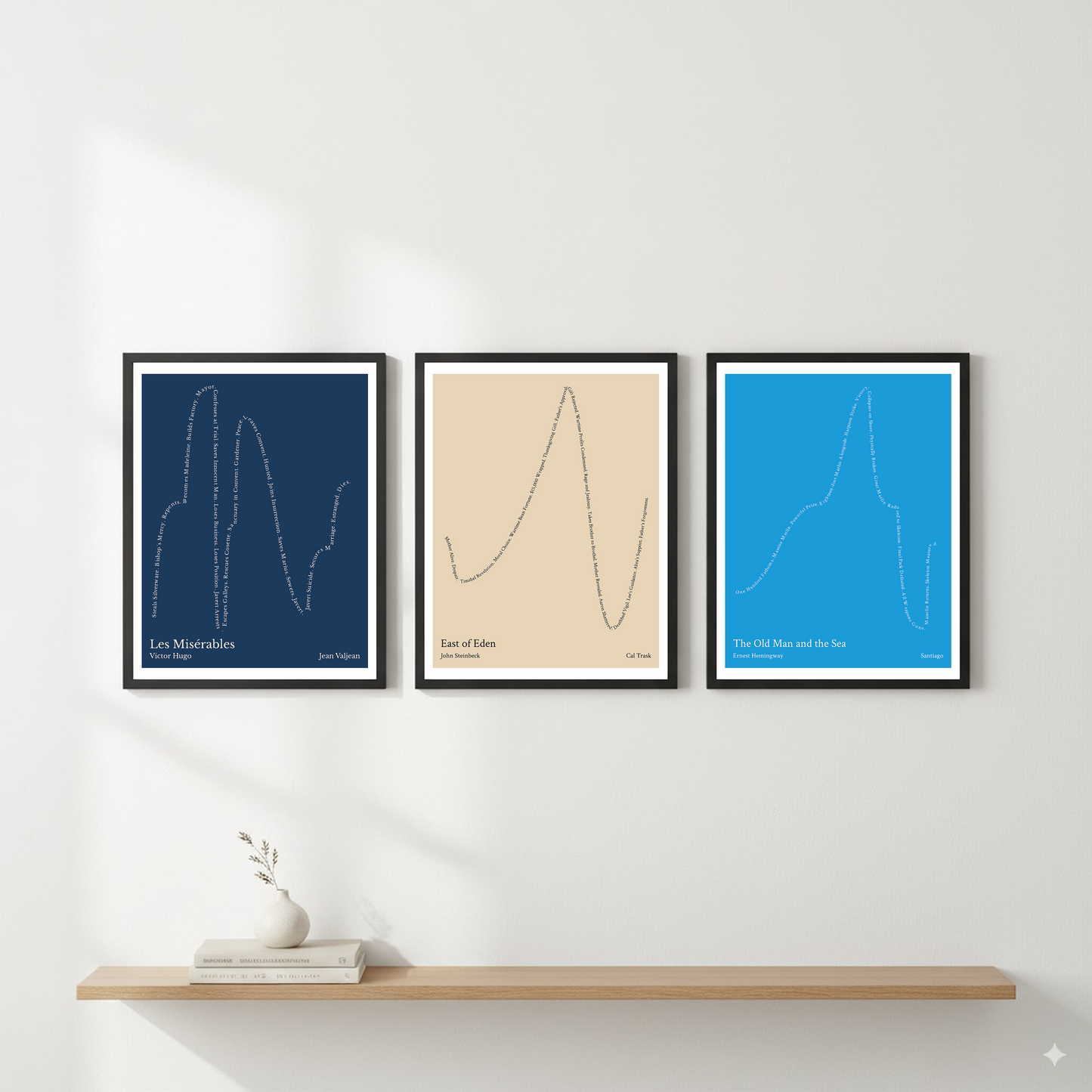 East of Eden — Cal Trask — John Steinbeck | ↓ ↑↑ ↓↓ ↑↑ — Complex | 11x14 — Storybeats — Tan/Black | Gallery Wall — Frame | SKU: 63762071838833329873