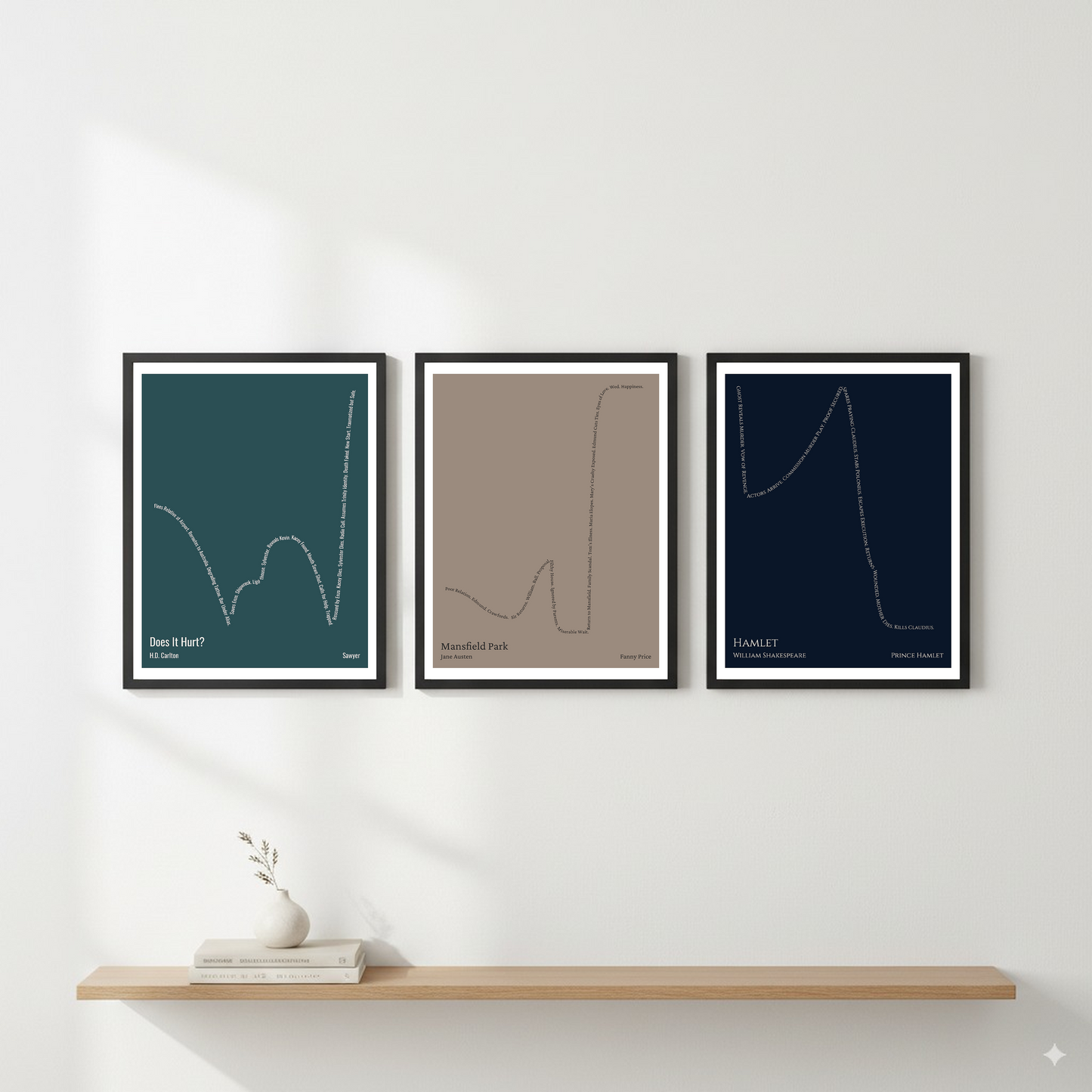 Mansfield Park — Fanny Price — Jane Austen | → ↑ ↓ ↑↑↑ — Boy Meets Girl | 11x14 — Storybeats — Gray/Gray | Gallery Wall — Frame | SKU: 23844268037442578288