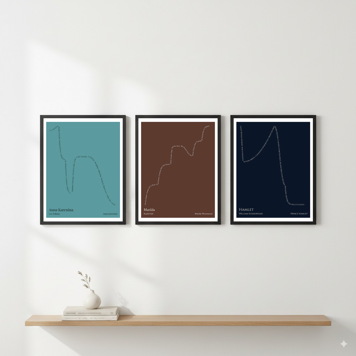Matilda — Matilda Wormwood — Roald Dahl | ↑↑ ↓ ↑ — Boy Meets Girl | 11x14 — Storybeats — Brown/Beige | Gallery Wall — Frame | SKU: 12448726590358525276