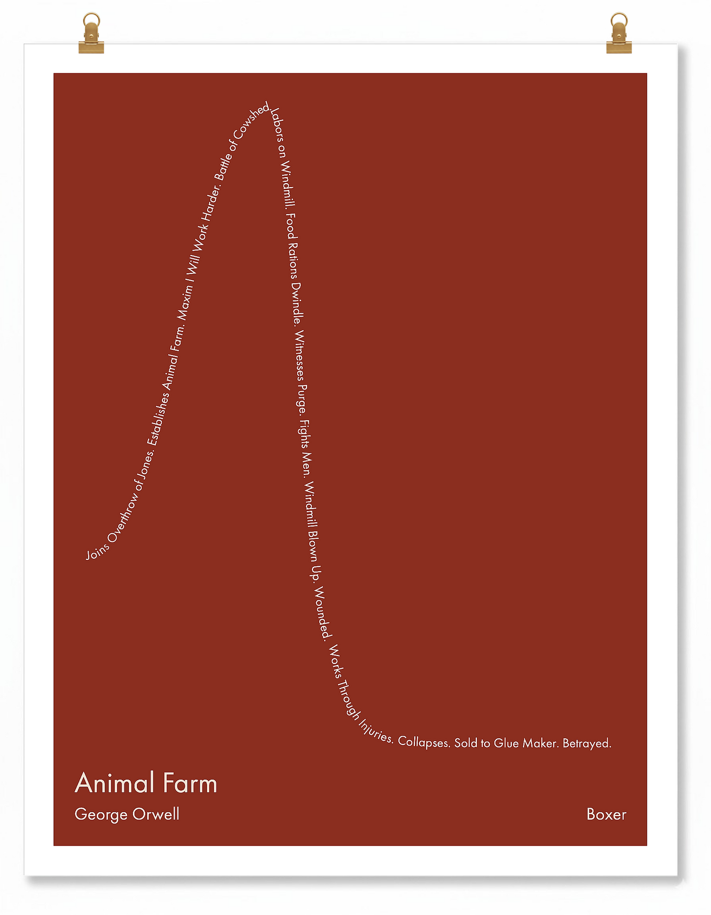 Animal Farm — Boxer — George Orwell | ↑ ↓↓ — Icarus | 11x14 — Storybeats — Brown/Ivory | Poster | SKU: 58908564914188565255