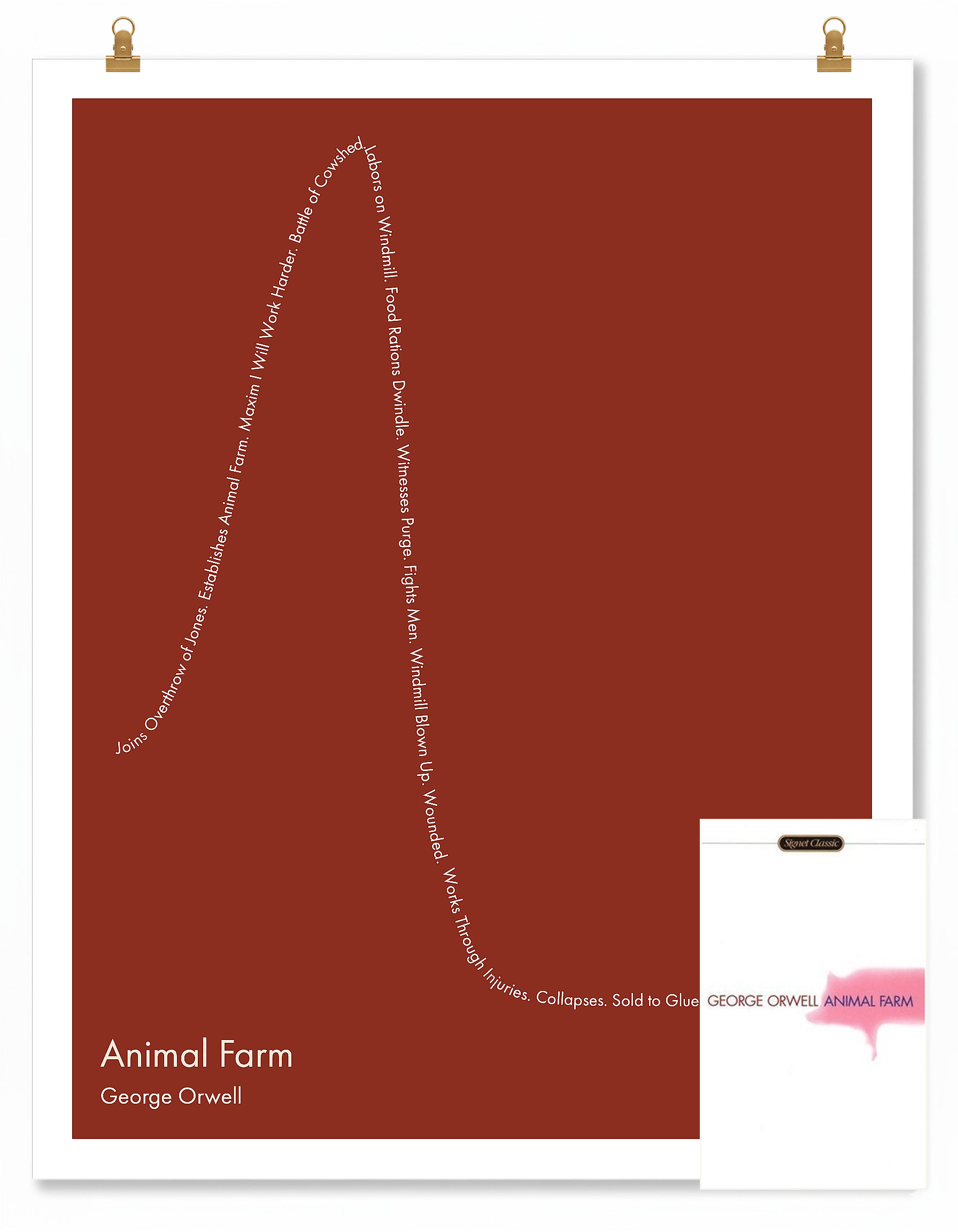 Animal Farm — Boxer — George Orwell | ↑ ↓↓ — Icarus | 11x14 — Storybeats — Brown/Ivory | SKU: 58908564914188565255