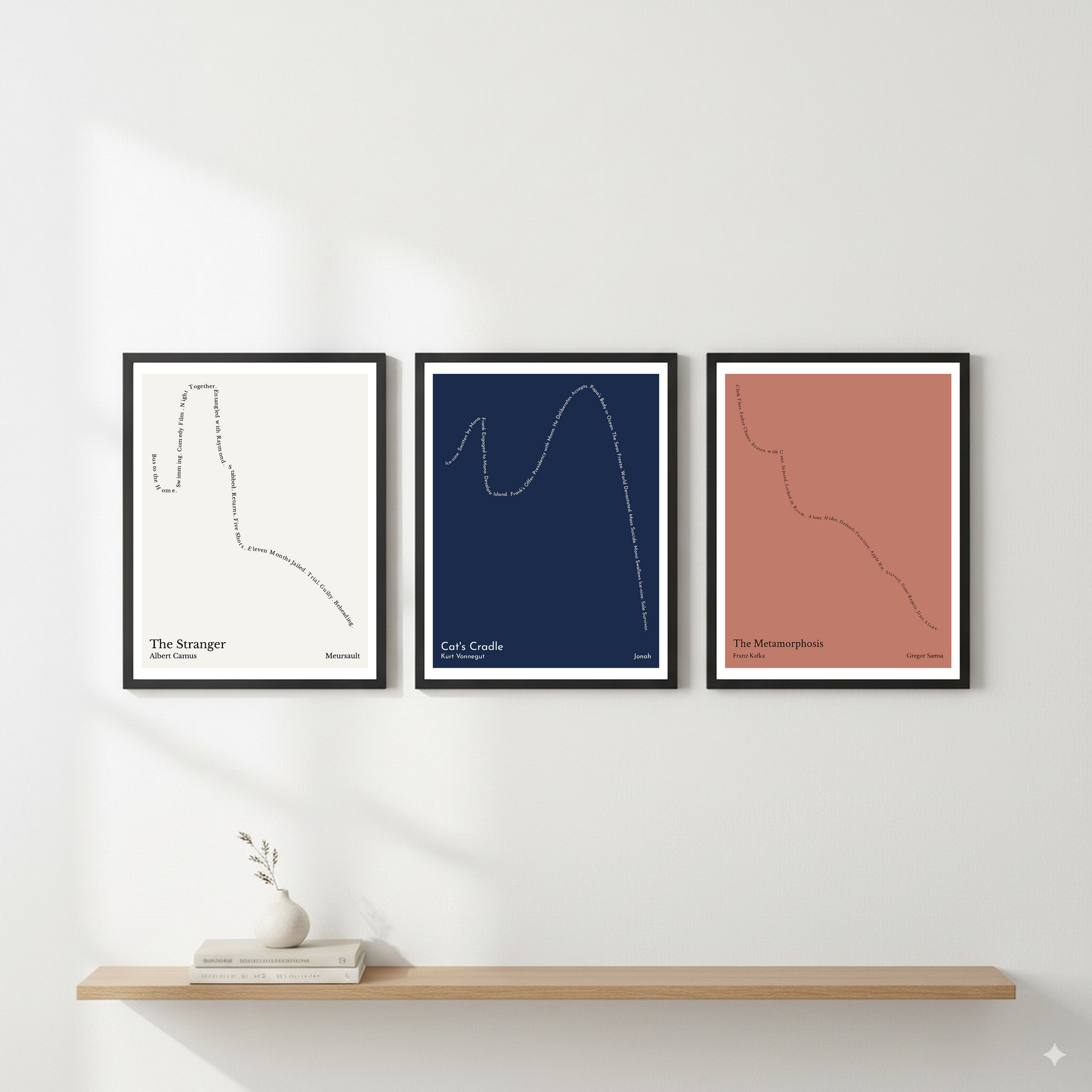 Cat's Cradle — Jonah — Kurt Vonnegut | ↑ ↓ ↑ ↓↓↓ — Complex | Gallery Wall — Frame