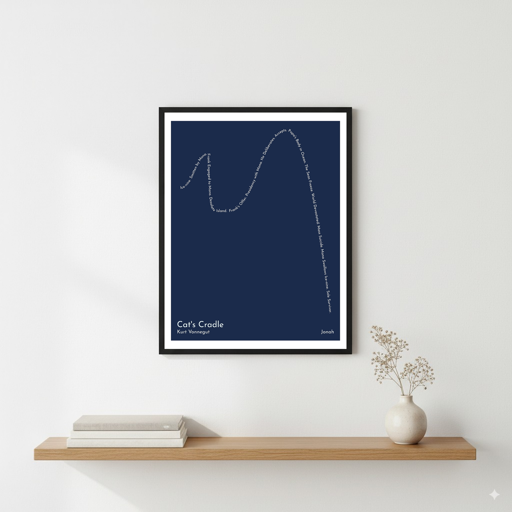 Cat's Cradle — Jonah — Kurt Vonnegut | ↑ ↓ ↑ ↓↓↓ — Complex | Wall — Frame