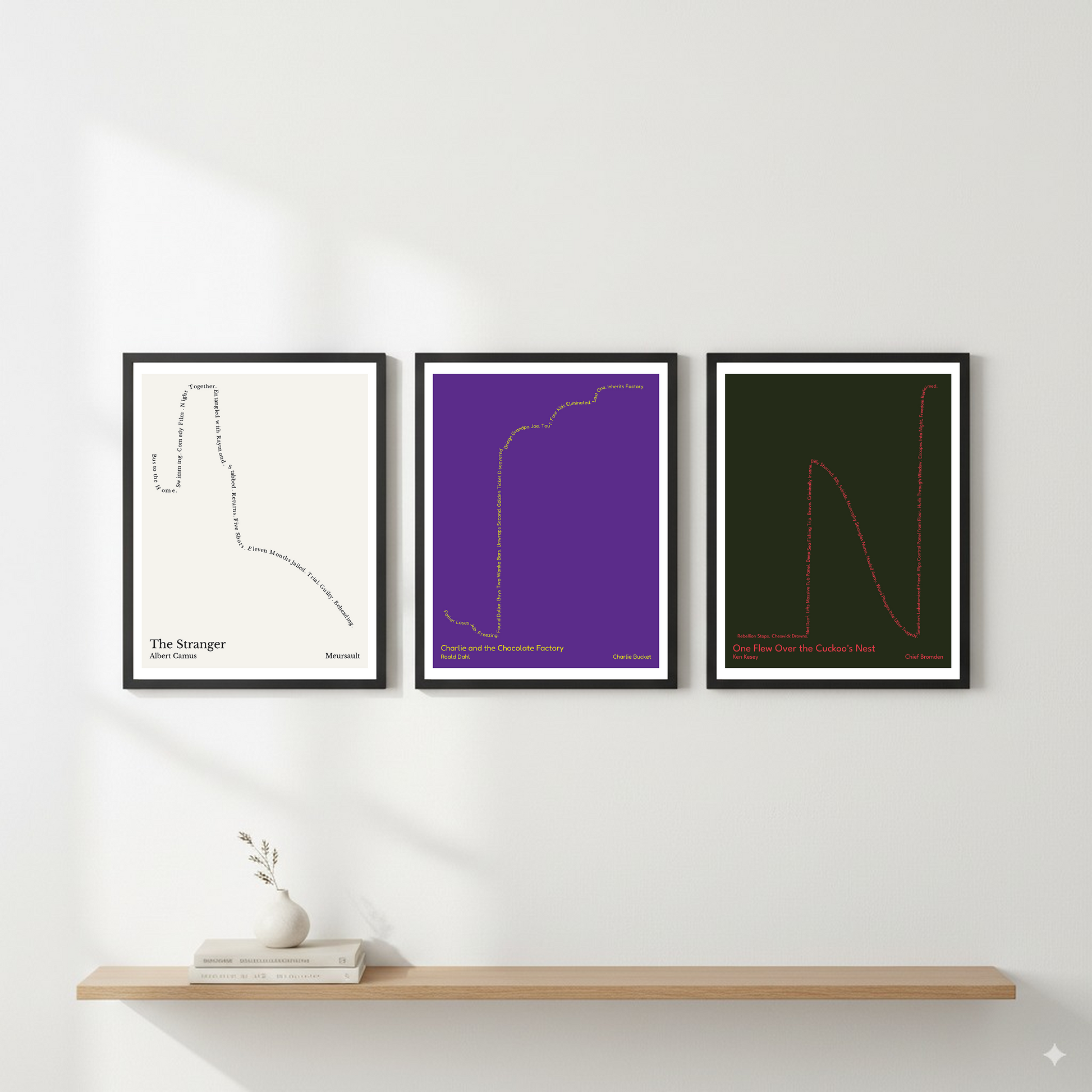 Charlie and the Chocolate Factory — Charlie Bucket — Roald Dahl | → ↑↑↑ — Rags to Riches | 11x14 — Storybeats — Purple/Gold | Gallery Wall — Frame | SKU: 20938297408113537657