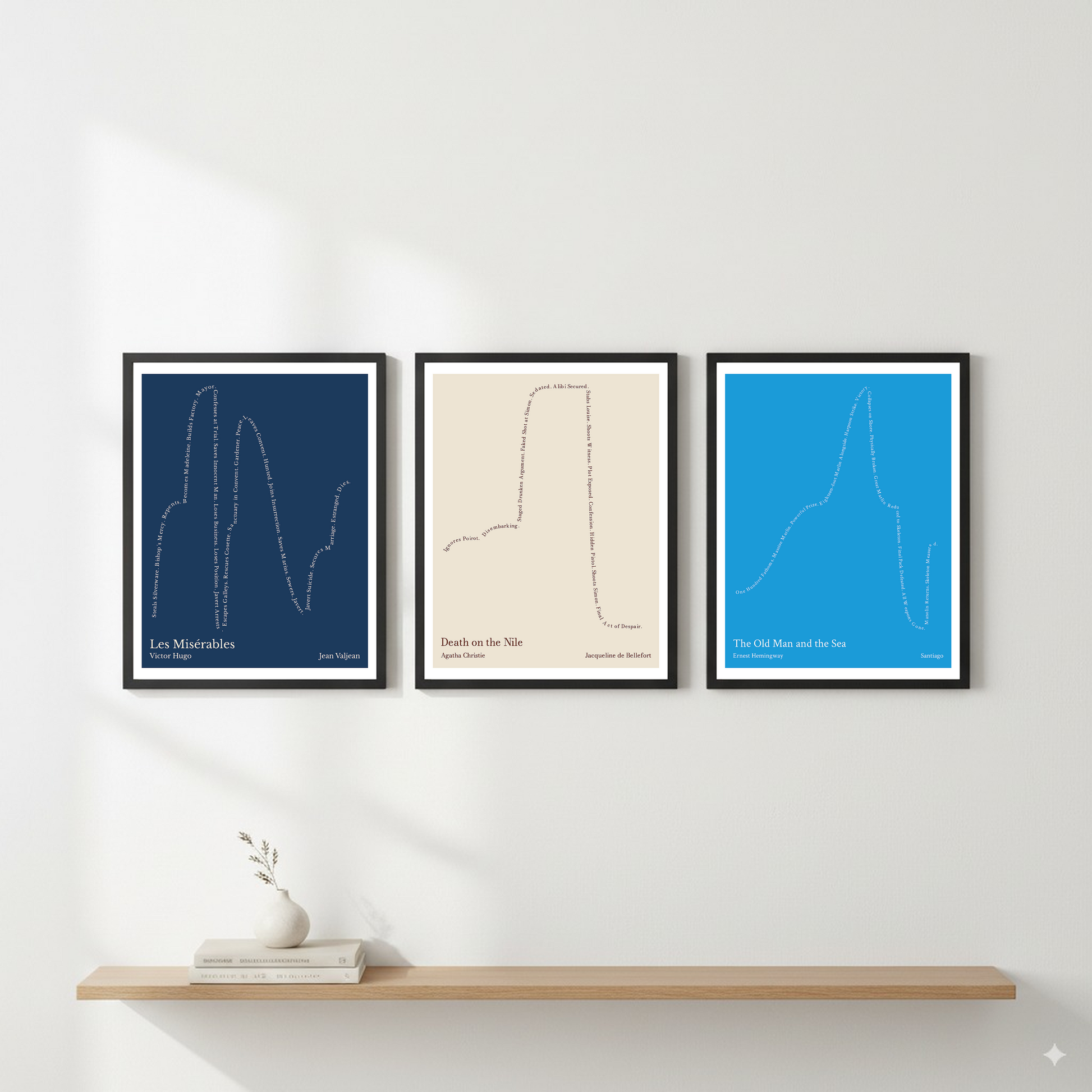 Death on the Nile — Jacqueline de Bellefort — Agatha Christie | ↑ ↓↓ — Icarus | 11x14 — Storybeats — Beige/Brown | Gallery Wall — Frame | SKU: 32507406305482691200