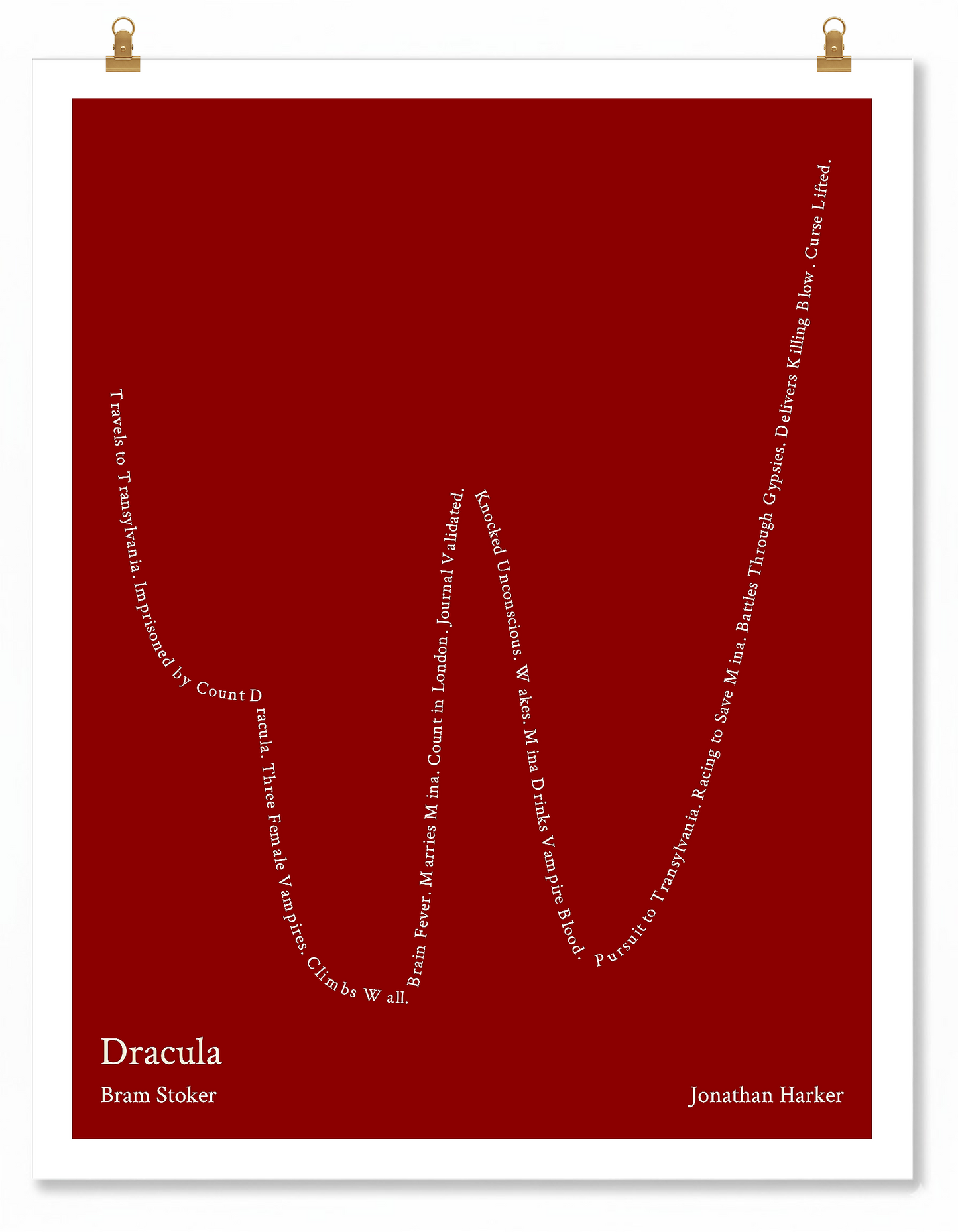 Dracula — Jonathan Harker — Bram Stoker | ↓ ↑ ↓ ↑↑ — Complex | 11x14 — Storybeats — Brown/Beige | Poster | SKU: 36707399149007252354