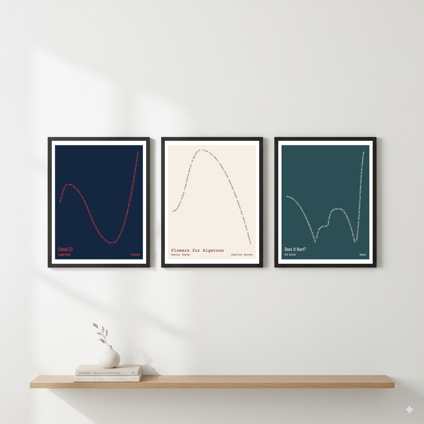 Flowers for Algernon — Charlie Gordon — Daniel Keyes | ↑ ↓↓ — Icarus | 11x14 — Storybeats — Ivory/Brown | Gallery Wall — Frame | SKU: 17782600790042521325