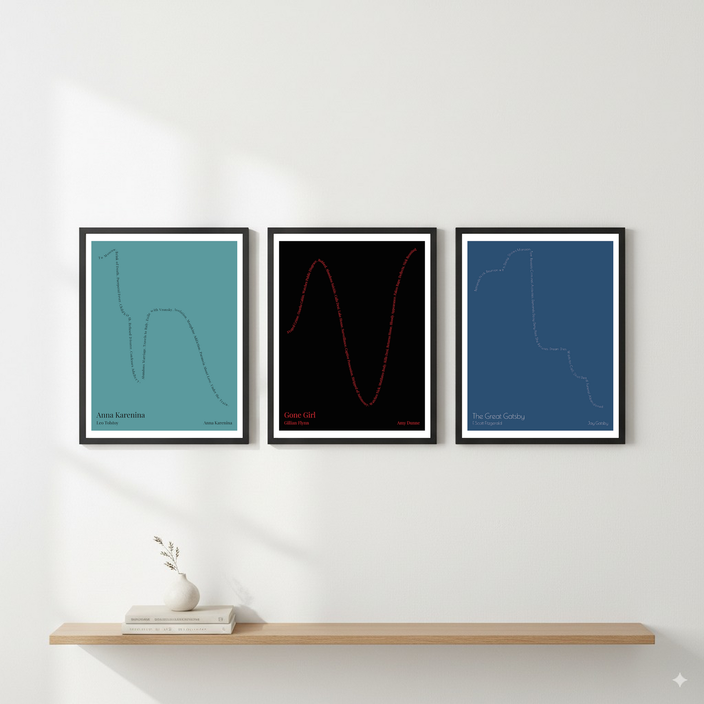 Gone Girl — Amy Dunne — Gillian Flynn | ↑ ↓↓ ↑↑ — Boy Meets Girl | Gallery Wall — Frame