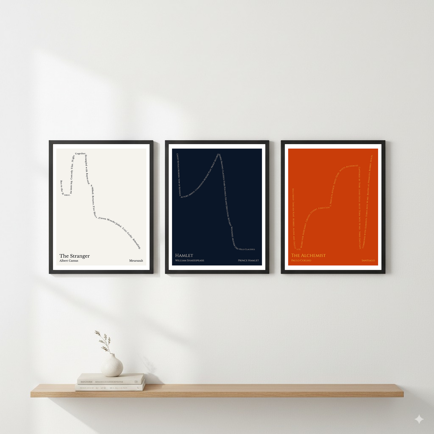 Hamlet — Prince Hamlet — William Shakespeare | ↓ ↑ ↓↓↓ — Oedipus | 11x14 — Storybeats — Navy/Ivory | Gallery Wall — Frame | SKU: 26262665791653305293