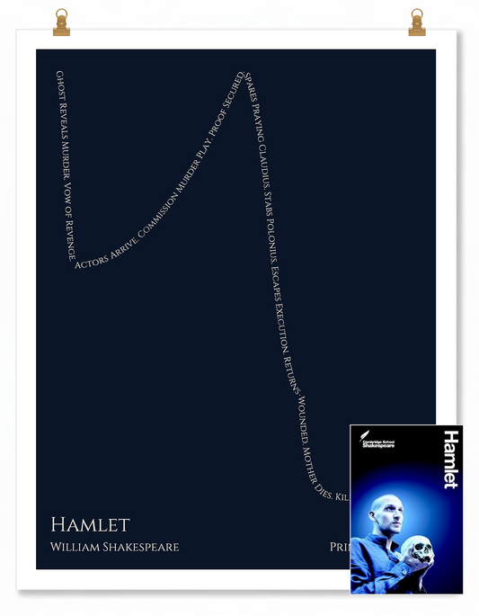 Hamlet — Prince Hamlet — William Shakespeare | ↓ ↑ ↓↓↓ — Oedipus | 11x14 — Storybeats — Navy/Ivory | SKU: 26262665791653305293