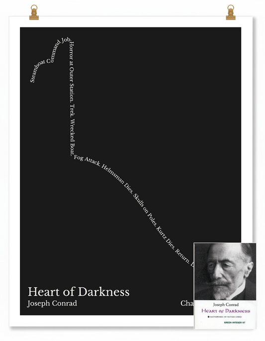 Heart of Darkness — Charles Marlow — Joseph Conrad | ↑ ↓↓↓ — Icarus | 11x14 — Storybeats — Black/White | SKU: 32724043060349228797