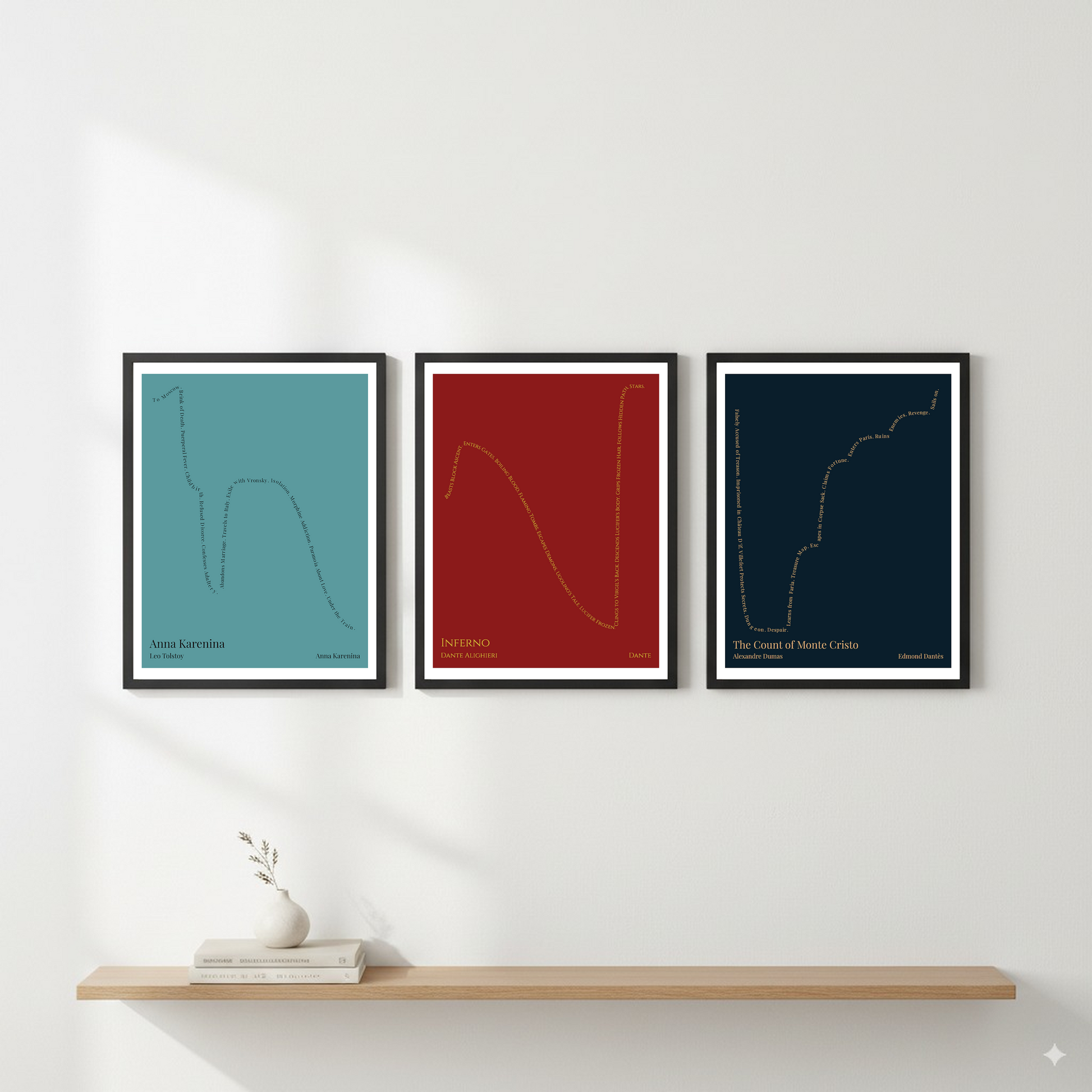Inferno — Dante — Dante Alighieri | ↑ ↓↓ ↑↑ — Boy Meets Girl | 11x14 — Storybeats — Brown/Gold | Gallery Wall — Frame | SKU: 81874677658696538816