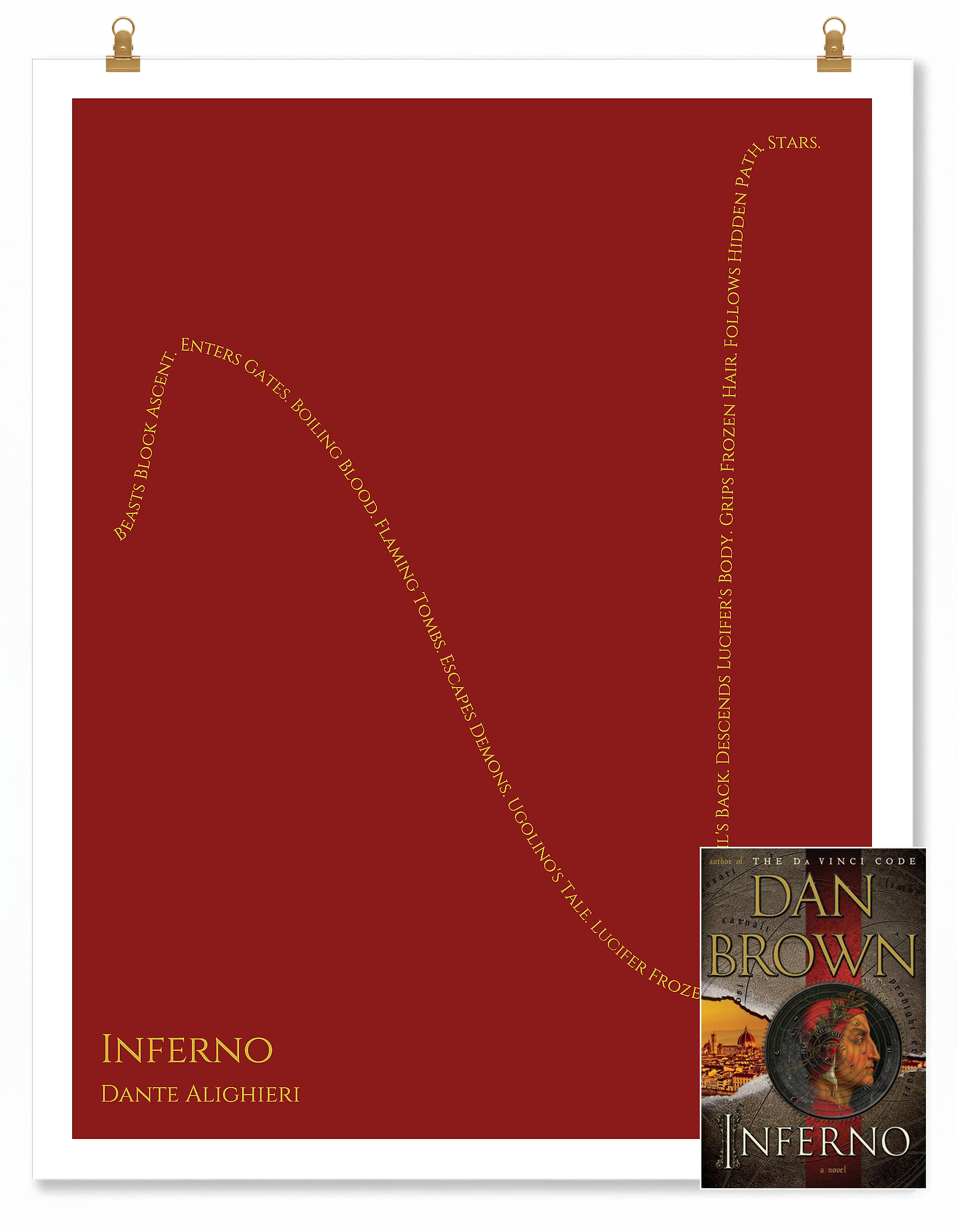 Inferno — Dante — Dante Alighieri | ↑ ↓↓ ↑↑ — Boy Meets Girl | 11x14 — Storybeats — Brown/Gold | SKU: 81874677658696538816