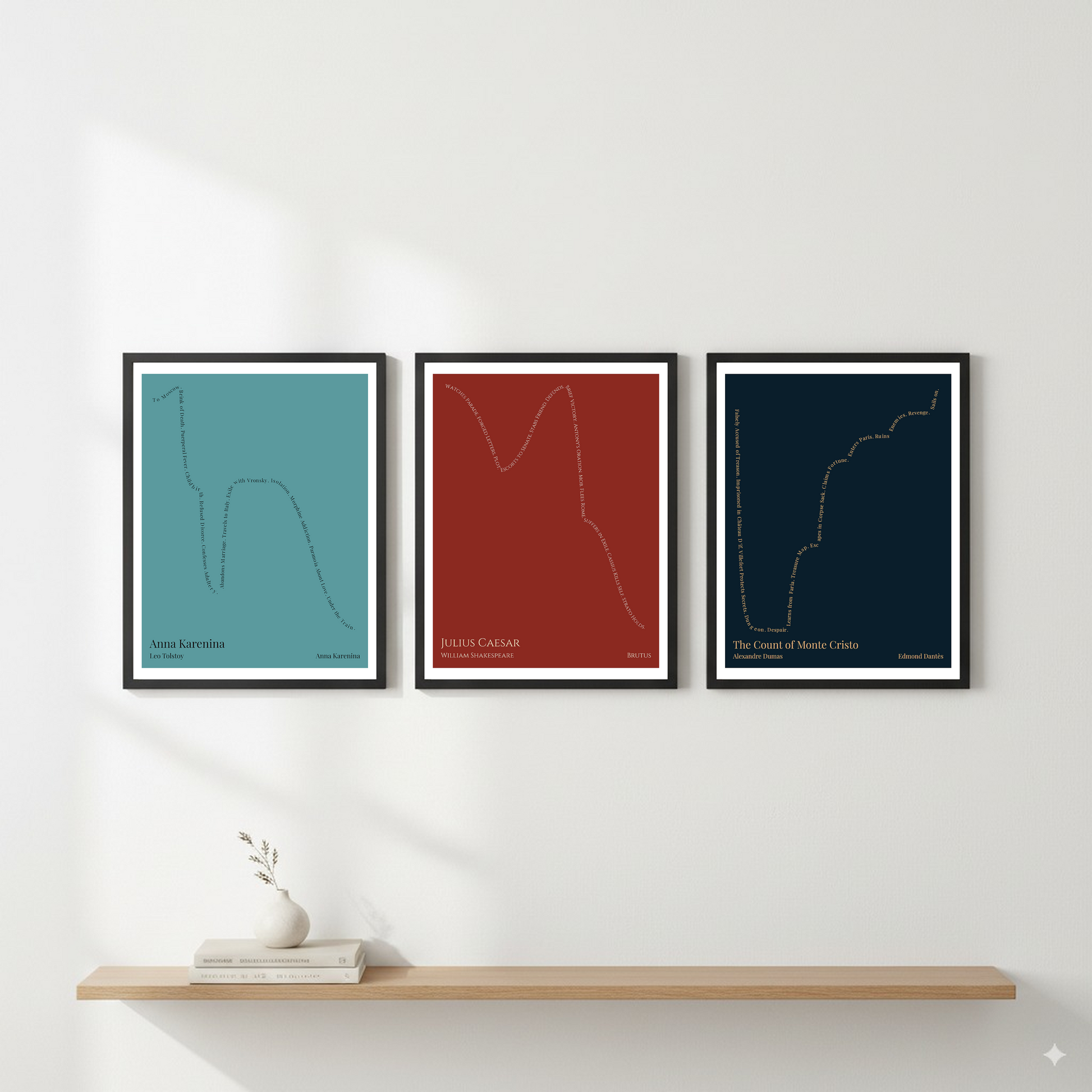Julius Caesar — Brutus — William Shakespeare | ↓ ↑ ↓↓↓ — Oedipus | 11x14 — Storybeats — Brown/Tan | Gallery Wall — Frame | SKU: 16878201987403947521