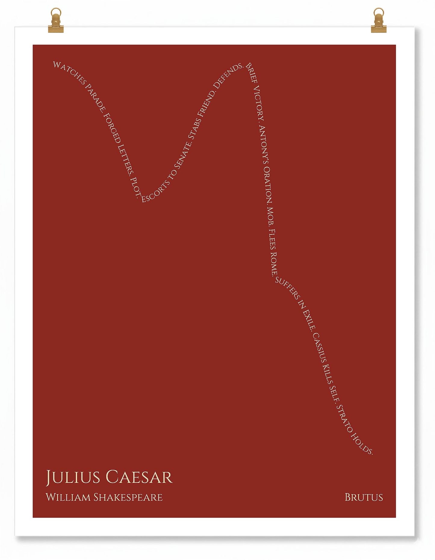 Julius Caesar — Brutus — William Shakespeare | ↓ ↑ ↓↓↓ — Oedipus | 11x14 — Storybeats — Brown/Tan | Poster | SKU: 16878201987403947521