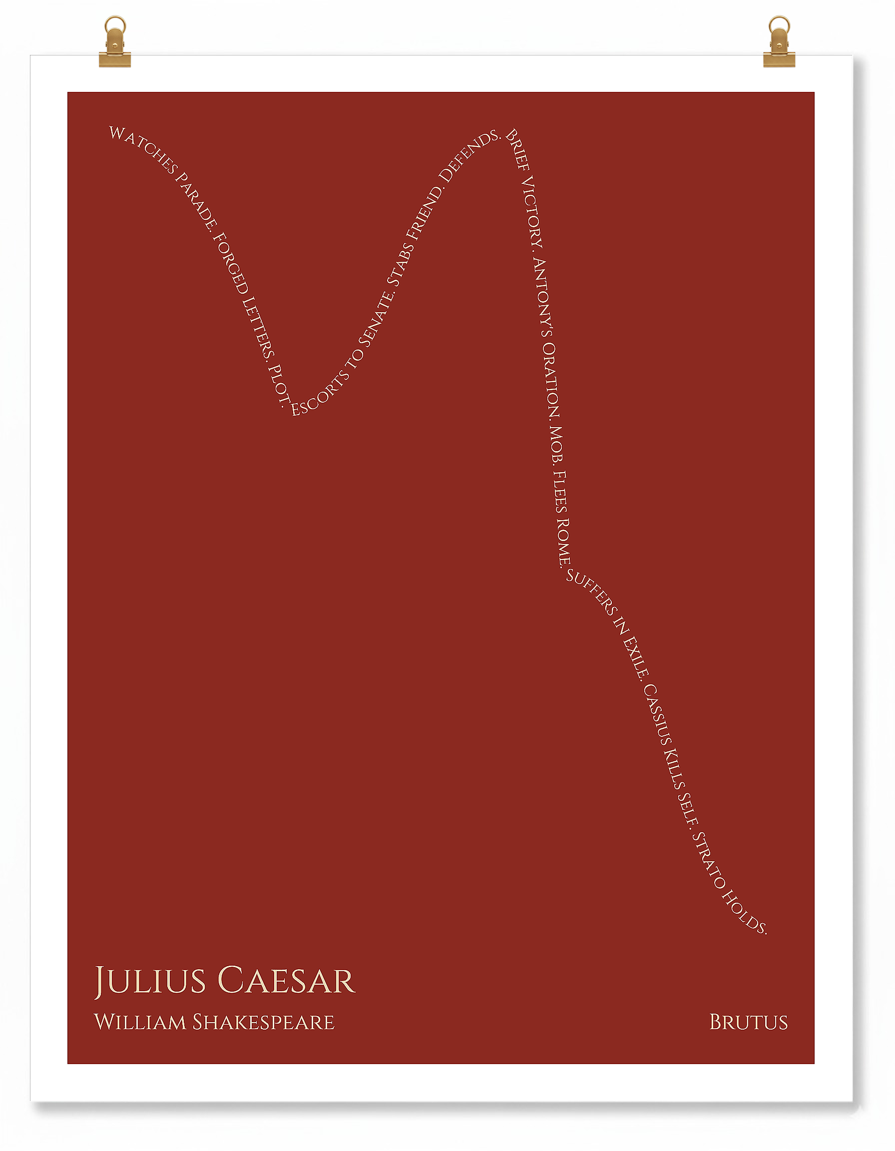 Julius Caesar — Brutus — William Shakespeare | ↓ ↑ ↓↓↓ — Oedipus | 11x14 — Storybeats — Brown/Tan | Poster | SKU: 16878201987403947521