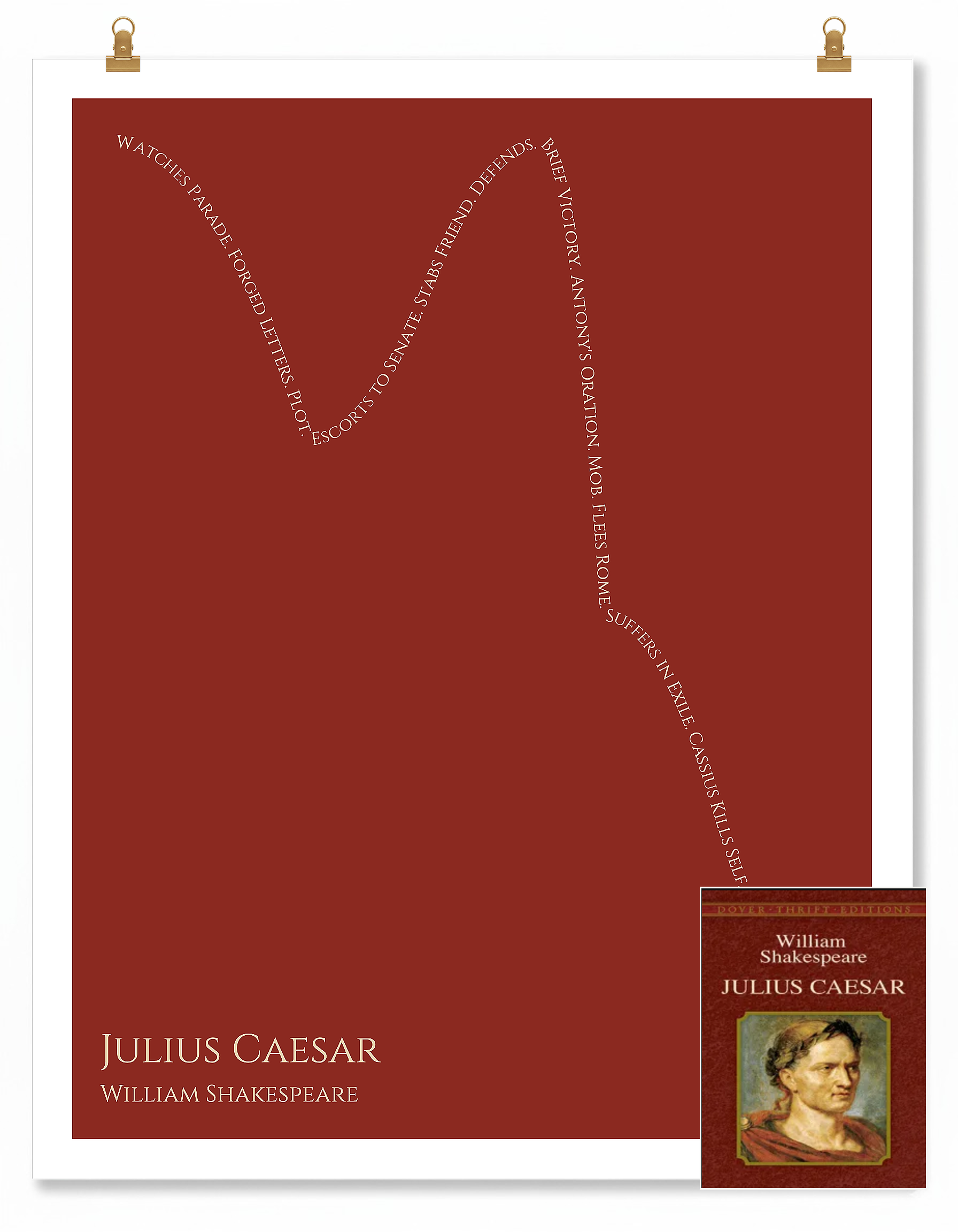 Julius Caesar — Brutus — William Shakespeare | ↓ ↑ ↓↓↓ — Oedipus | 11x14 — Storybeats — Brown/Tan | SKU: 16878201987403947521