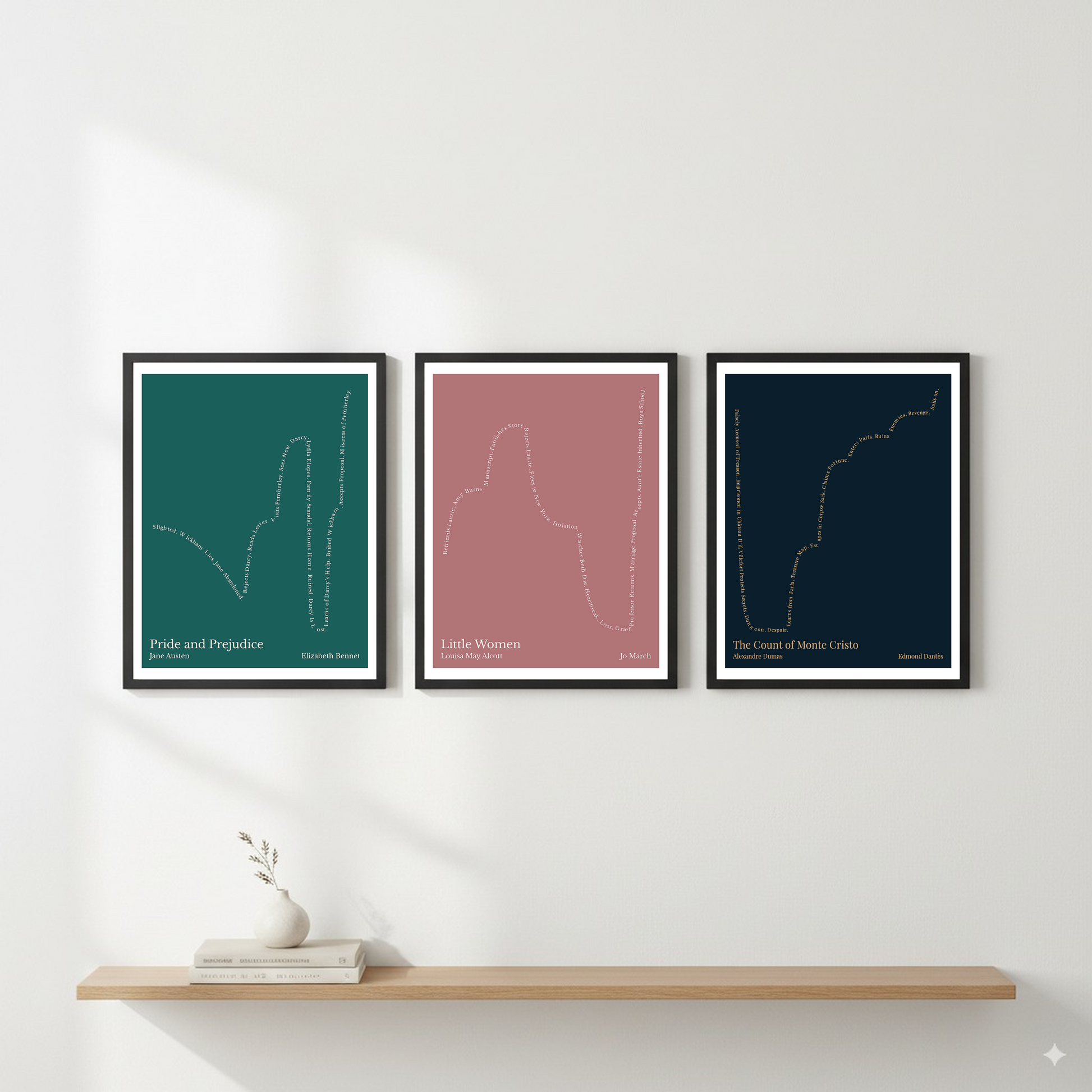 Little Women — Jo March — Louisa May Alcott | ↑ ↓↓ ↑↑ — Boy Meets Girl | 11x14 — Storybeats — Gray/Ivory | Gallery Wall — Frame | SKU: 13167555023667438443
