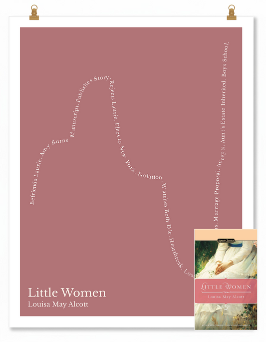 Little Women — Jo March — Louisa May Alcott | ↑ ↓↓ ↑↑ — Boy Meets Girl | 11x14 — Storybeats — Gray/Ivory | SKU: 13167555023667438443