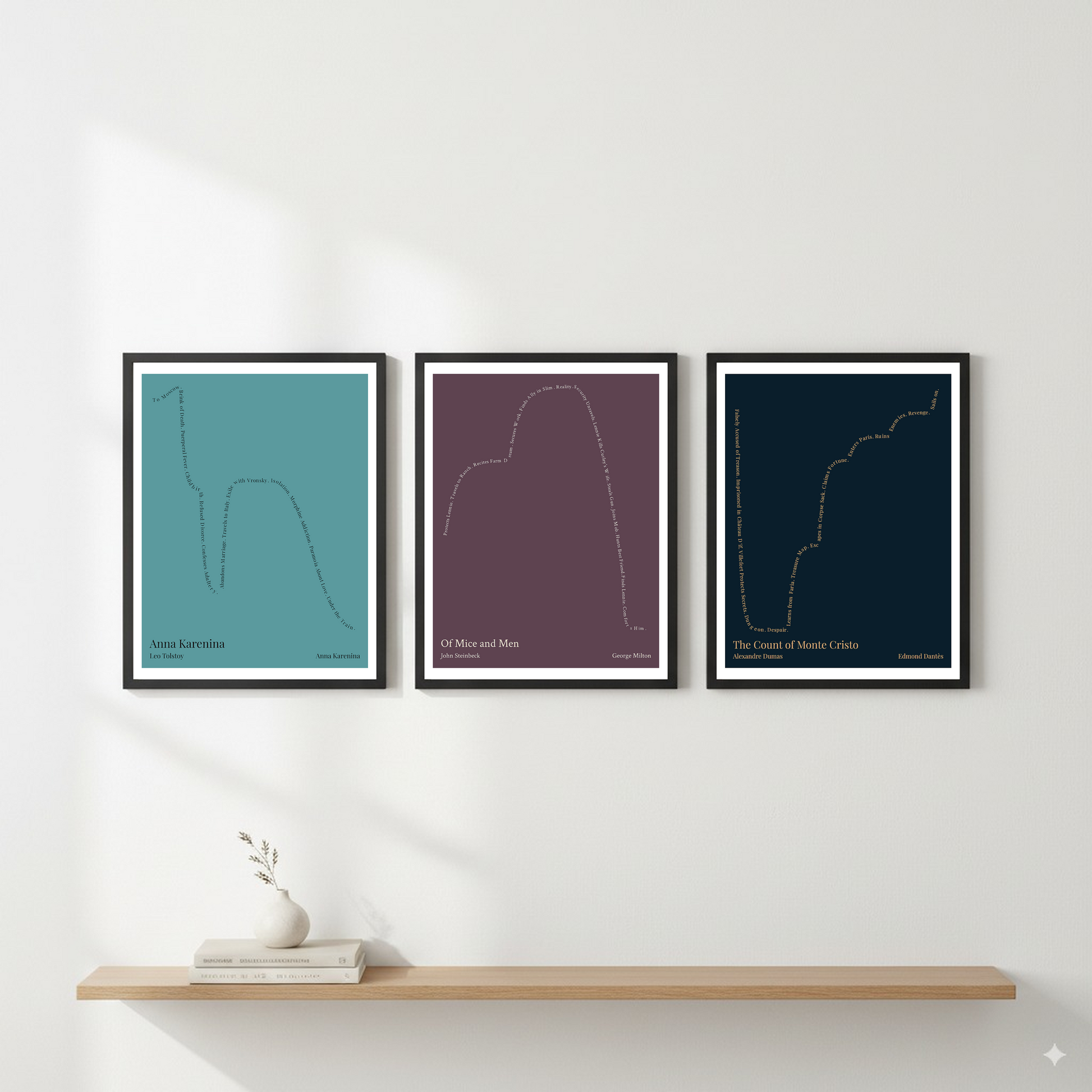 Of Mice and Men — George Milton — John Steinbeck | ↑ ↓↓ — Icarus | 11x14 — Storybeats — Purple/Beige | Gallery Wall — Frame | SKU: 31178900175341192327