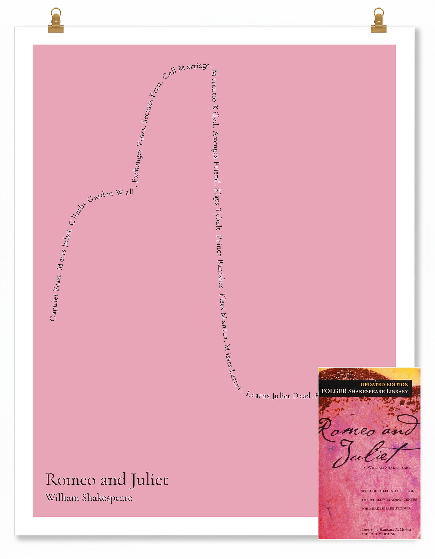Romeo and Juliet — Romeo — William Shakespeare | ↑ ↓↓ — Icarus | 11x14 — Storybeats — Pink/Black | SKU: 85638760750451076852