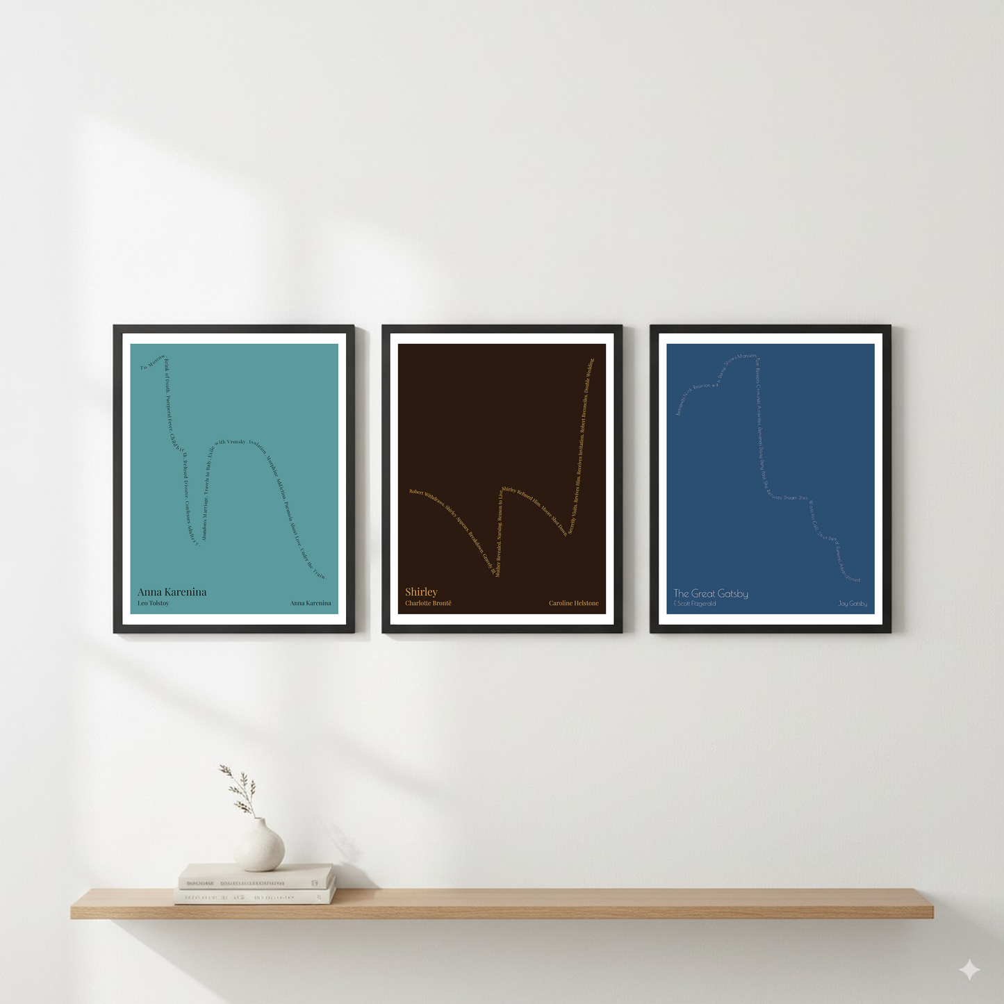 Shirley — Caroline Helstone — Charlotte Brontë | ↓ ↑↑ ↓ ↑↑ — Complex | Gallery Wall — Frame