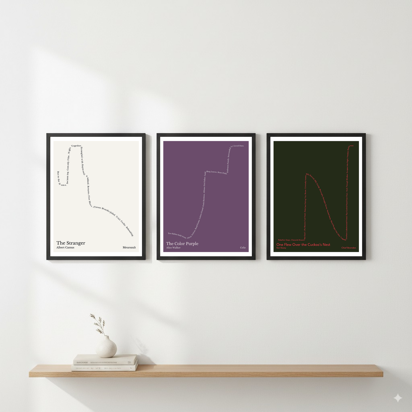 The Color Purple — Celie — Alice Walker | → ↑↑ → ↑ — Other | 11x14 — Storybeats — Purple/White | Gallery Wall — Frame | SKU: 14857280676070342267