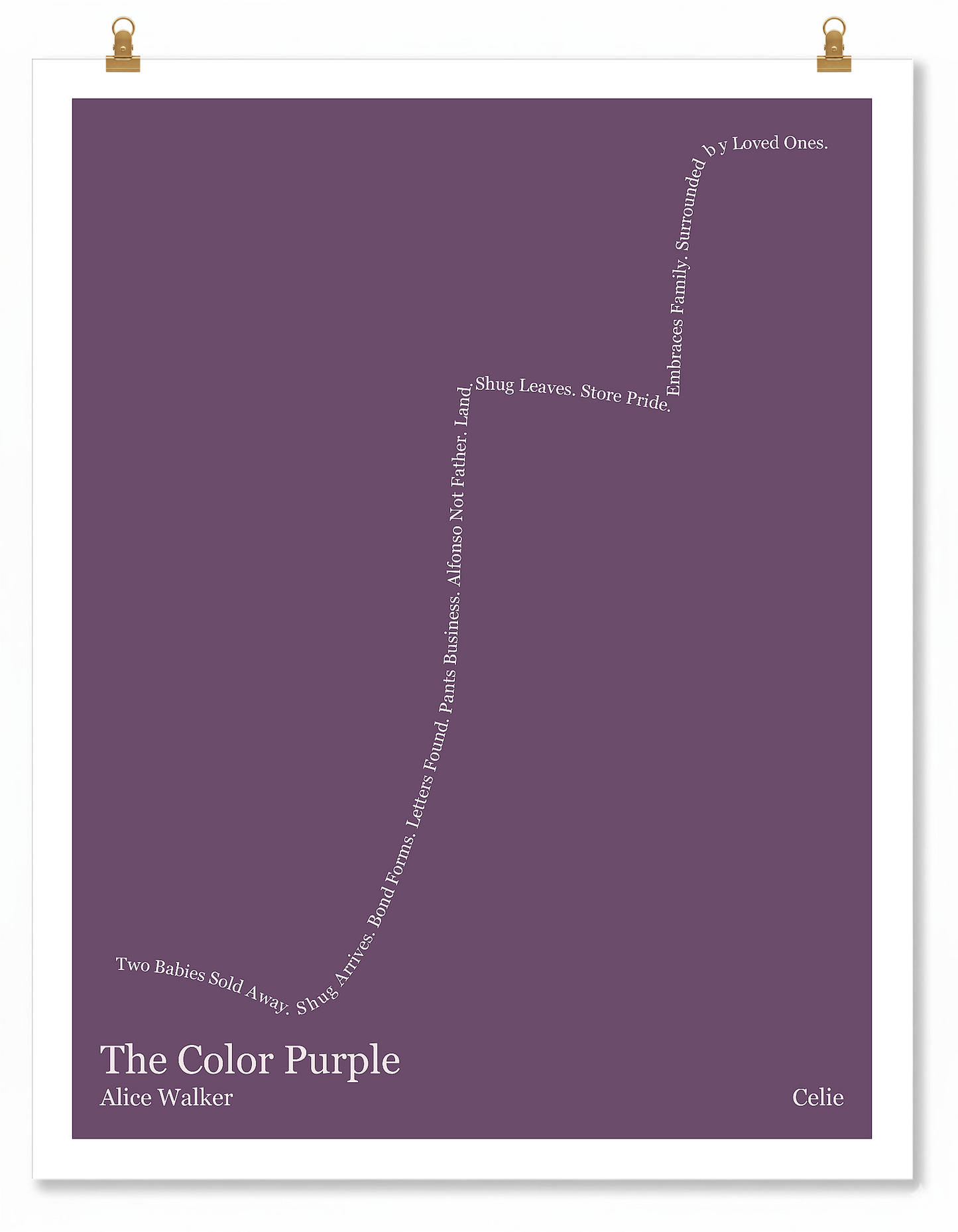 The Color Purple — Celie — Alice Walker | → ↑↑ → ↑ — Other | 11x14 — Storybeats — Purple/White | Poster | SKU: 14857280676070342267