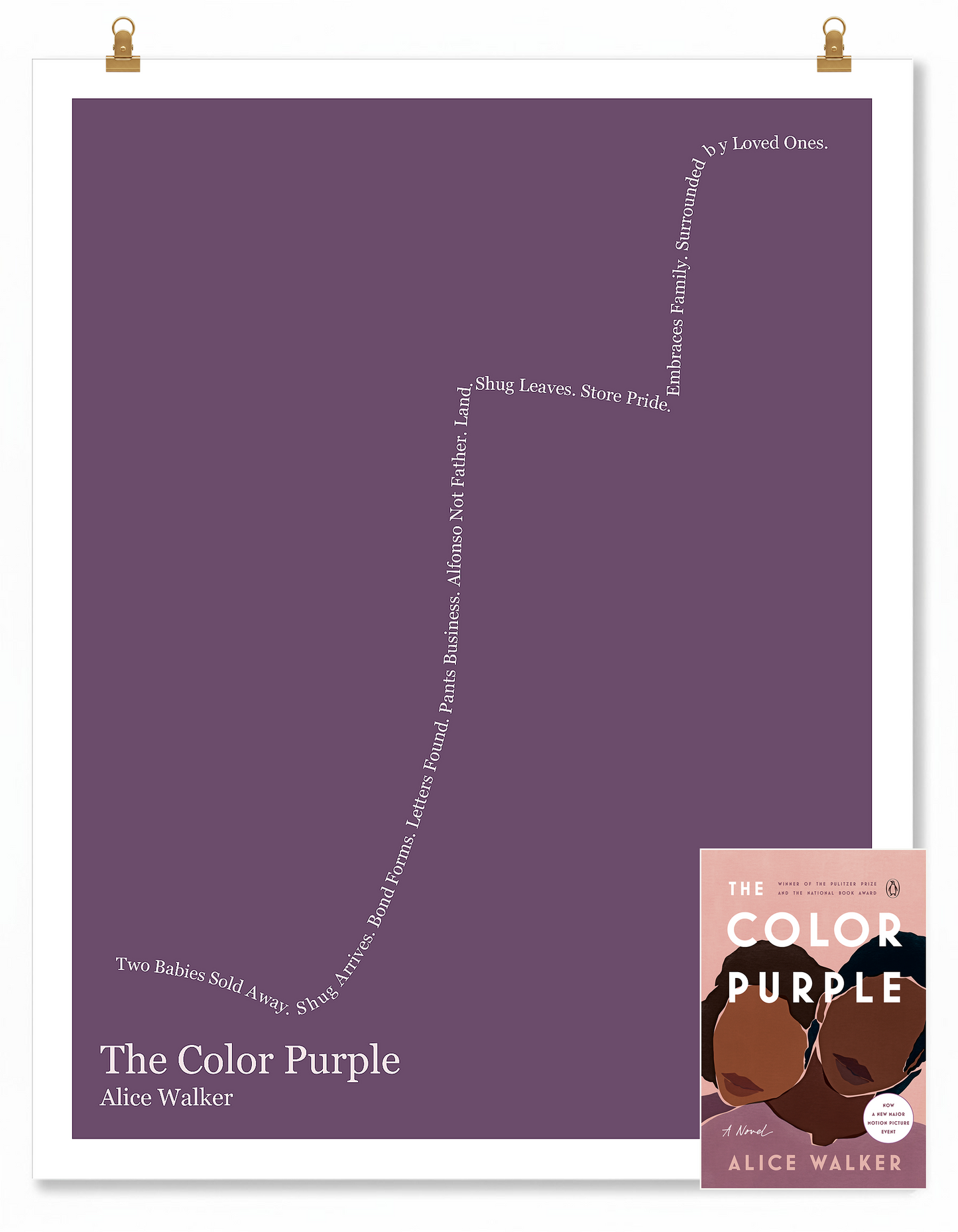 The Color Purple — Celie — Alice Walker | → ↑↑ → ↑ — Other | 11x14 — Storybeats — Purple/White | SKU: 14857280676070342267