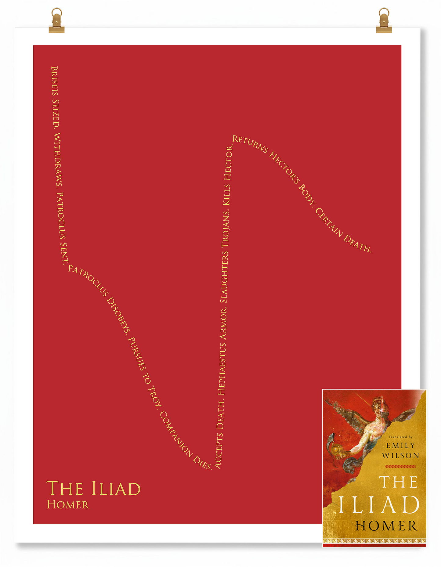 The Iliad — Achilles — Homer | ↓↓ ↑↑ ↓ — Oedipus | 11x14 — Storybeats — Red/Gold | SKU: 79602323857638985270