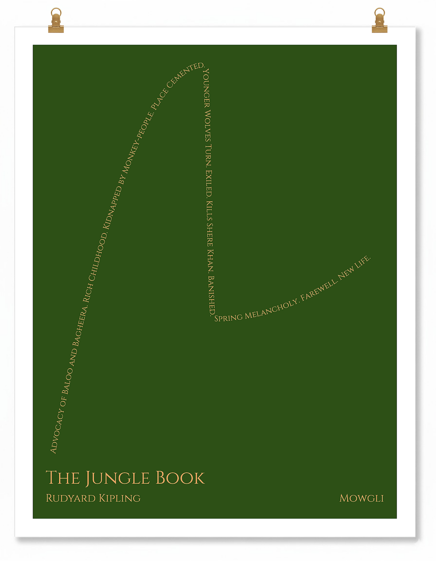 The Jungle Book — Mowgli — Rudyard Kipling | ↑↑ ↓↓ ↑ — Boy Meets Girl | 11x14 — Storybeats — Forest/Orange | Poster | SKU: 16313740107006856651