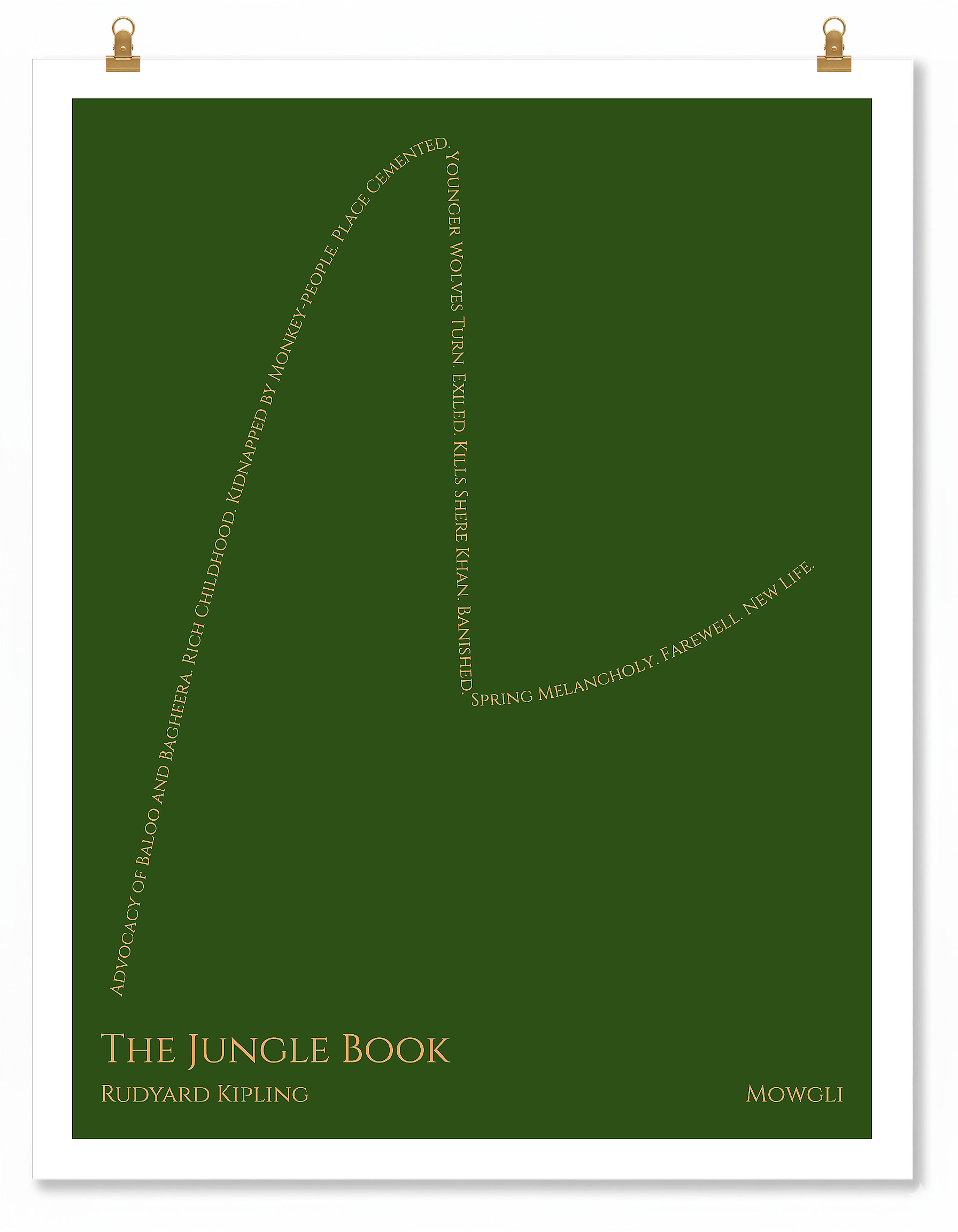 The Jungle Book — Mowgli — Rudyard Kipling | ↑↑ ↓↓ ↑ — Boy Meets Girl | 11x14 — Storybeats — Forest/Orange | Poster | SKU: 16313740107006856651