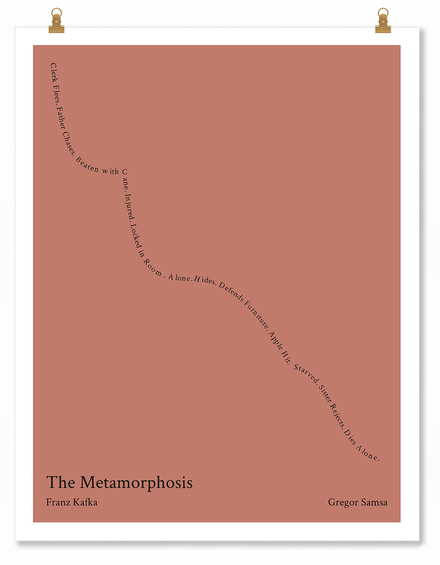 The Metamorphosis — Gregor Samsa — Franz Kafka | ↓↓↓ — From Bad to Worse | 11x14 — Storybeats — Red/Black | Poster | SKU: 91610606365487505627