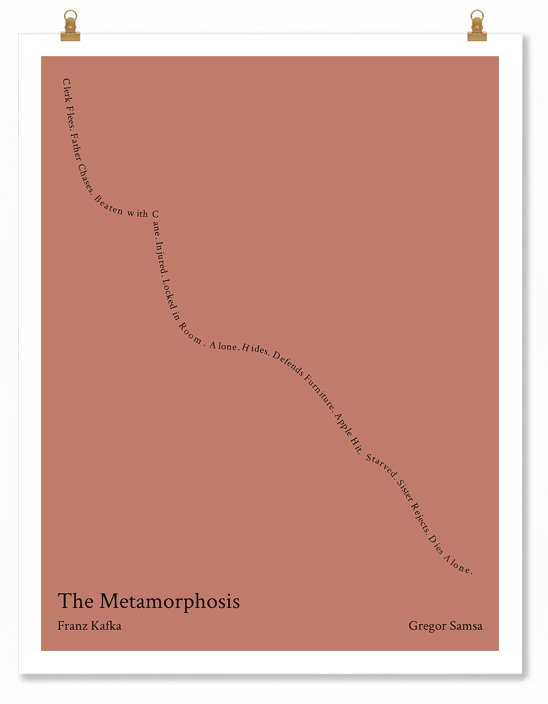 The Metamorphosis — Gregor Samsa — Franz Kafka | ↓↓↓ — From Bad to Worse | 11x14 — Storybeats — Red/Black | Poster | SKU: 91610606365487505627