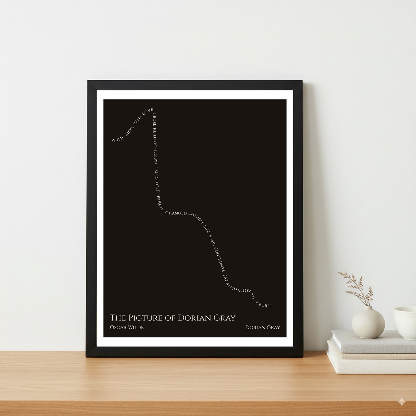 The Picture of Dorian Gray — Dorian Gray — Oscar Wilde | ↑ ↓↓↓ — Icarus | 11x14 — Storybeats — Black/Beige | Table — Frame | SKU: 26592327520801390703