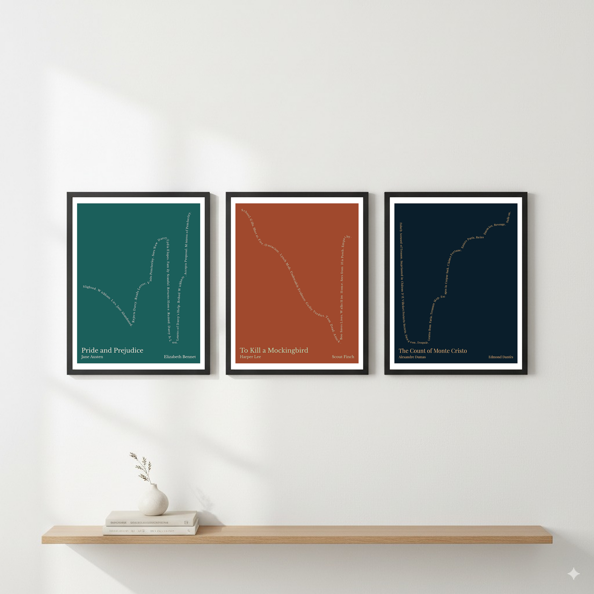 To Kill a Mockingbird — Scout Finch — Harper Lee | ↓↓ ↑ — Man in Hole | 11x14 — Storybeats — Brown/Beige | Gallery Wall — Frame | SKU: 21368628487122452562