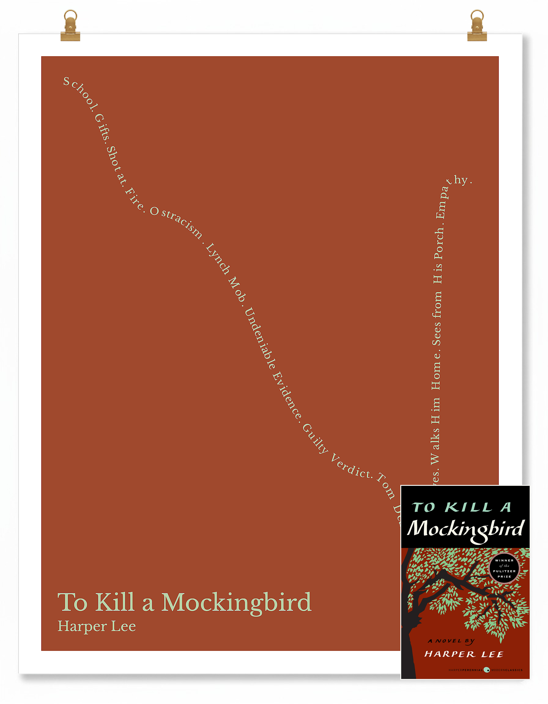 To Kill a Mockingbird — Scout Finch — Harper Lee | ↓↓ ↑ — Man in Hole | 11x14 — Storybeats — Brown/Beige | SKU: 21368628487122452562